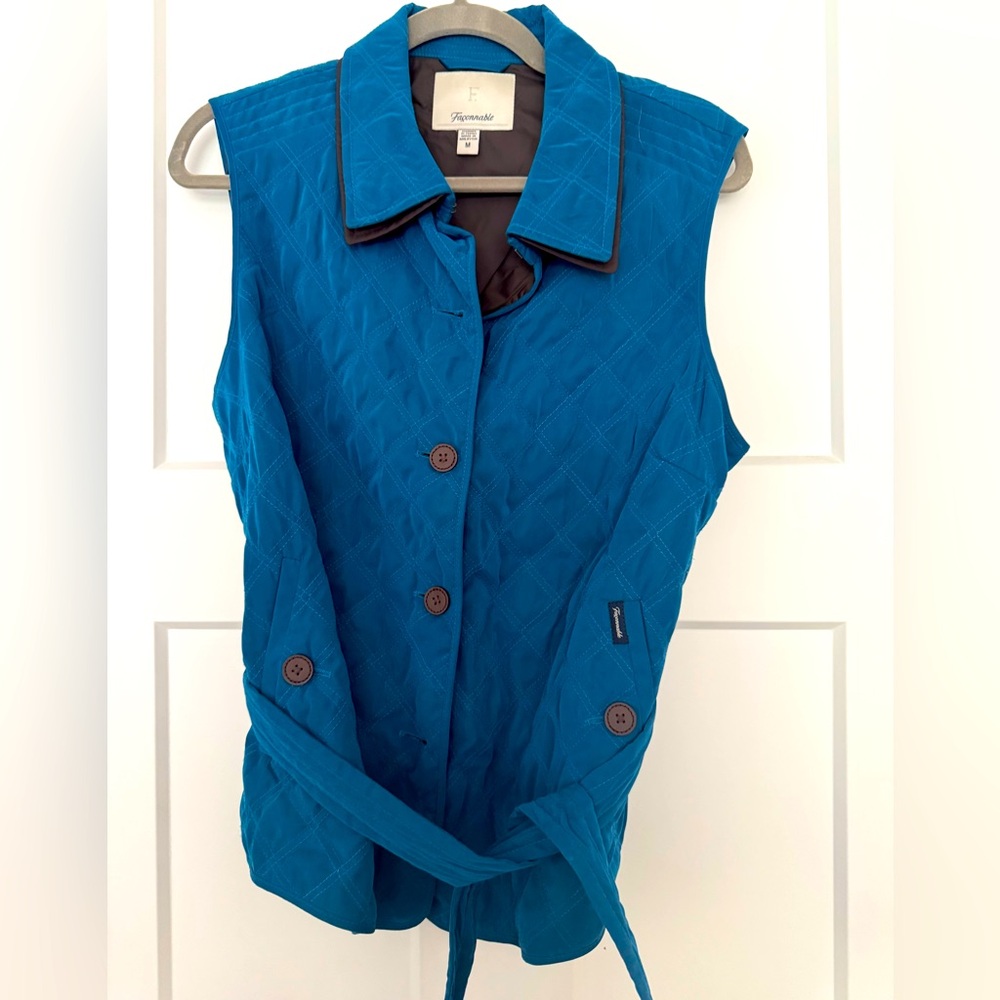 Faconnable Teal Quilted Women's Vest
